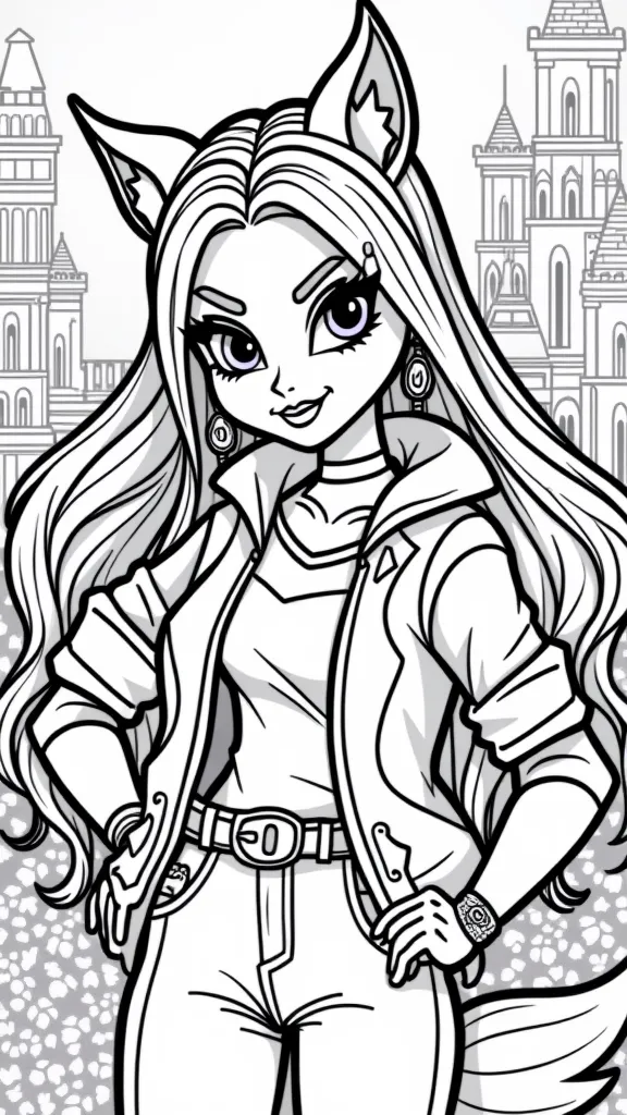 coloring pages of clawdeen wolf